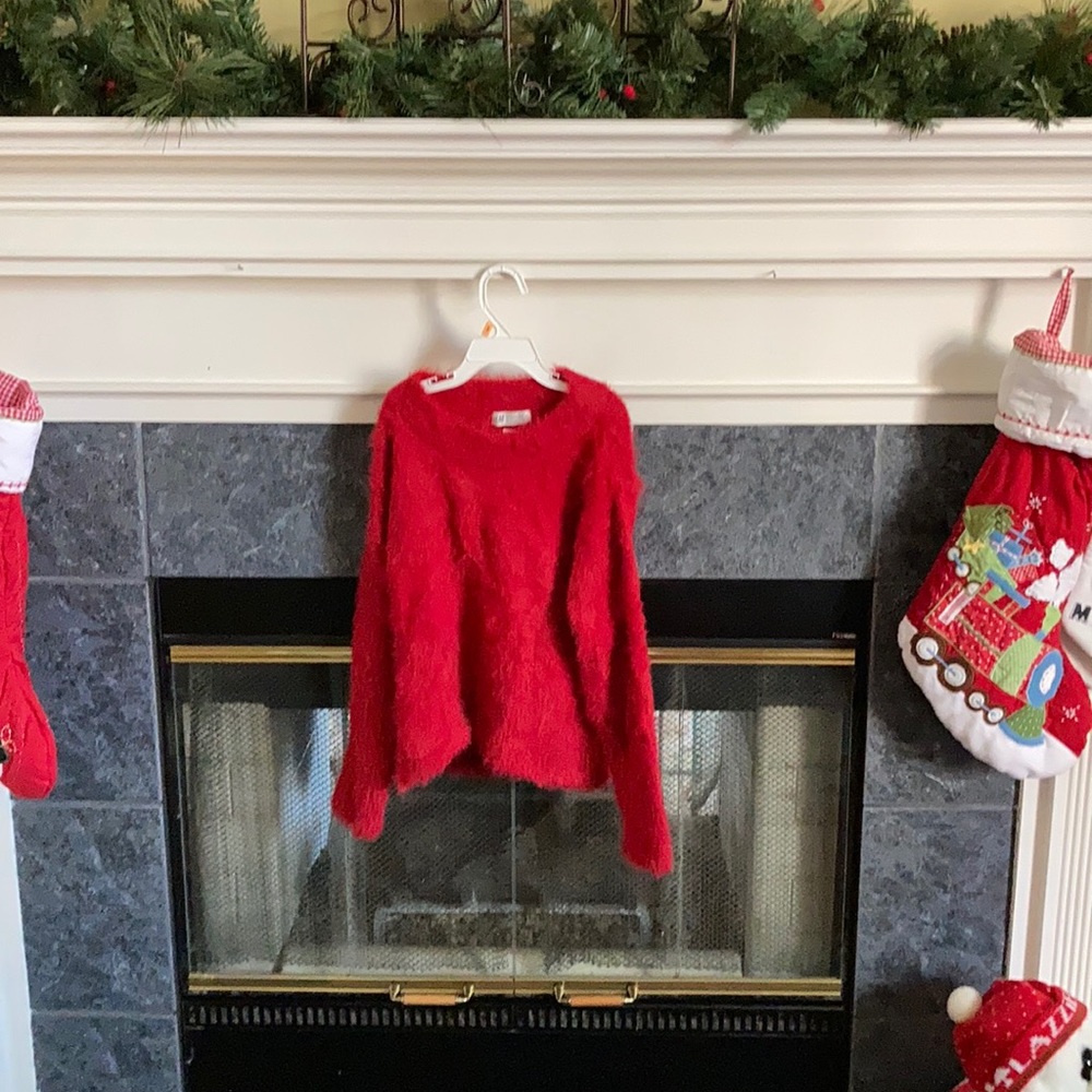 H&M Red Fuzzy Sweater